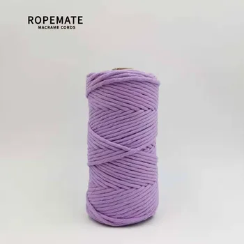 

ROPEMATE PREMIUM SOFT COTTON CORD 4MM 100M - 1 SINGLE STRAND - Violet COLOR