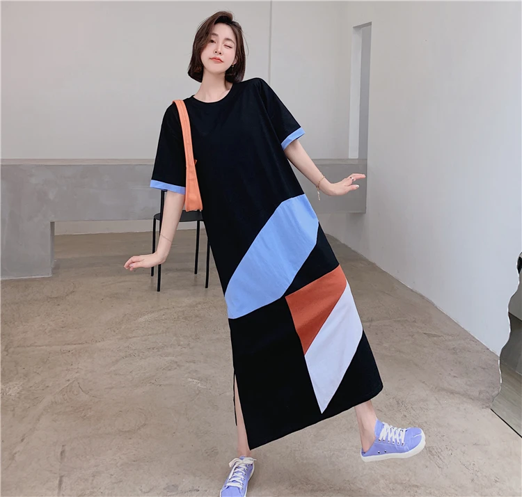 New 2020 Fashion streetwear letter words print maxi long dress boho beach sundress vestidos zomerjurk dames