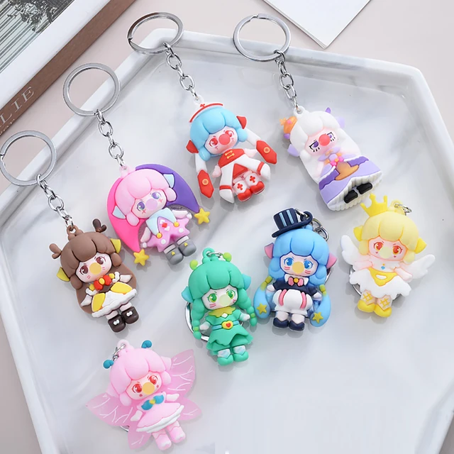 Cute Cartoon POP Girl Keychain Blind Box Random Key Ring Lovely Bag Ornaments for Girl Student Practical Birthday Gift Accessory 1