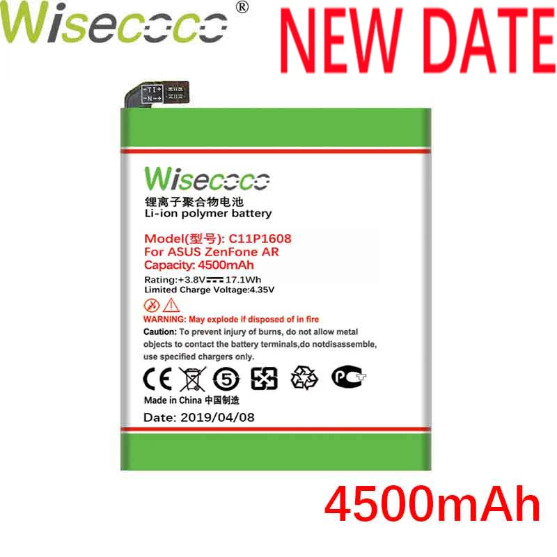 Wisecoco C11P1608 4500 мАч батарея для ASUS Zenfone AR ZS571KL A002 A002A новое производство высокое качество батарея+ номер отслеживания