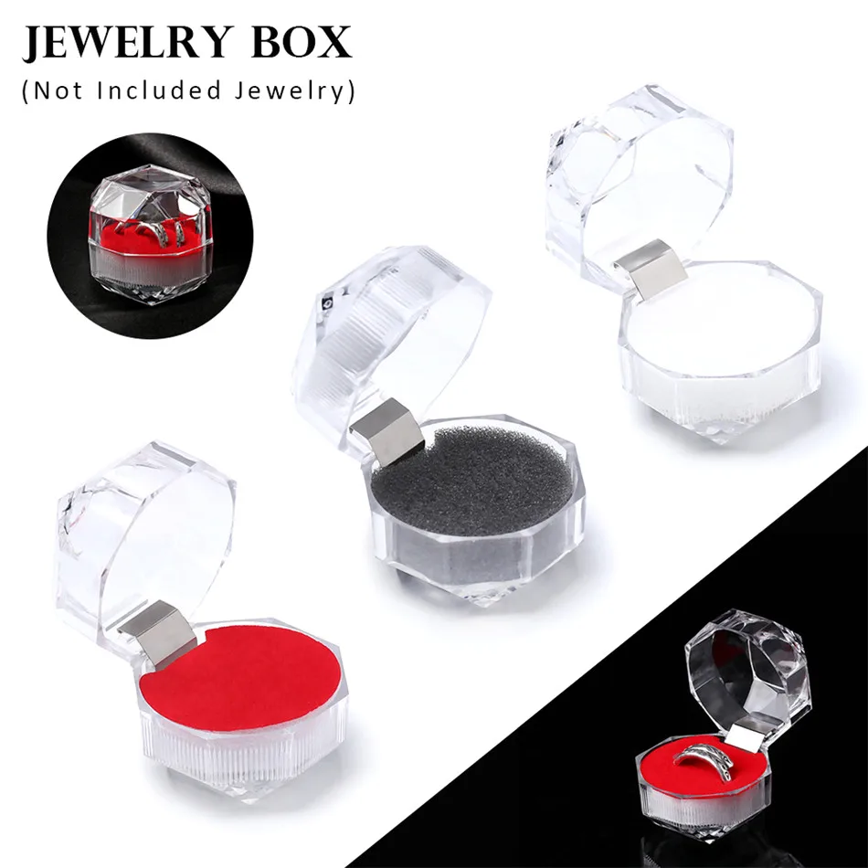 1 ПК прозрачный акриловый портативный прозрачные кольца коробка для показа сережек Свадебная коробочка для украшений кольцо макияж Органайзер