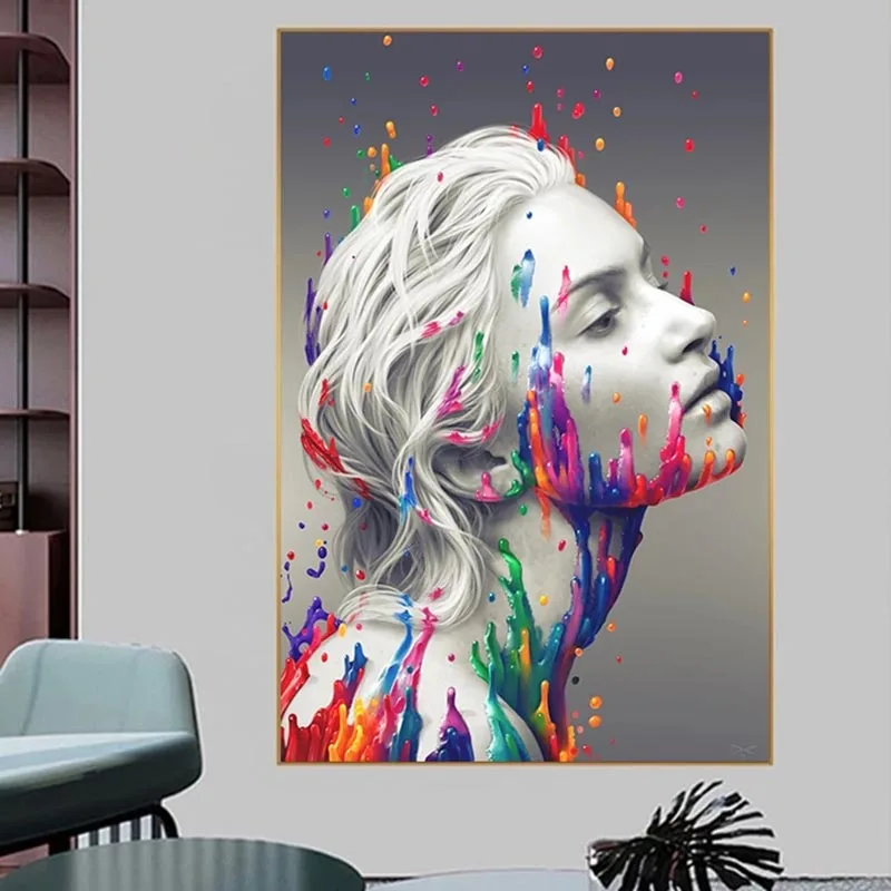 Красочные женские фотообои и принты в скандинавском стиле настенные картины для