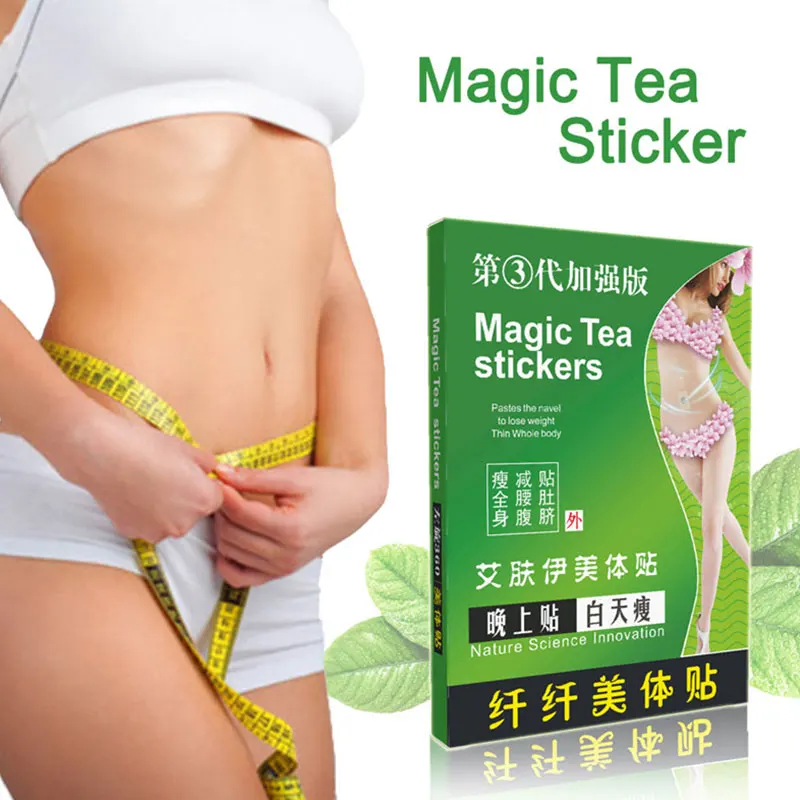 10 шт./кор. волшебные наклейки на чай стикеры для сна сжигание жира пластырь
