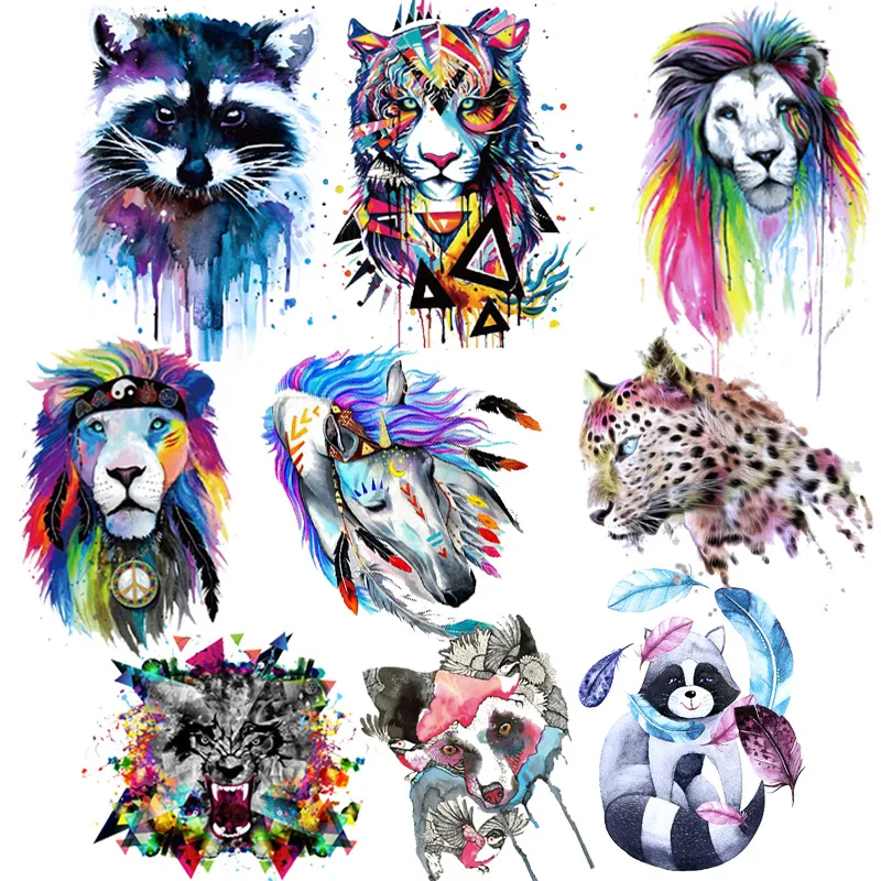 Animal Pattern Heat Transfer Stickers T-shirt Luggage Iron on Patches For DIY Men and Women Sweaters Washable | Дом и сад