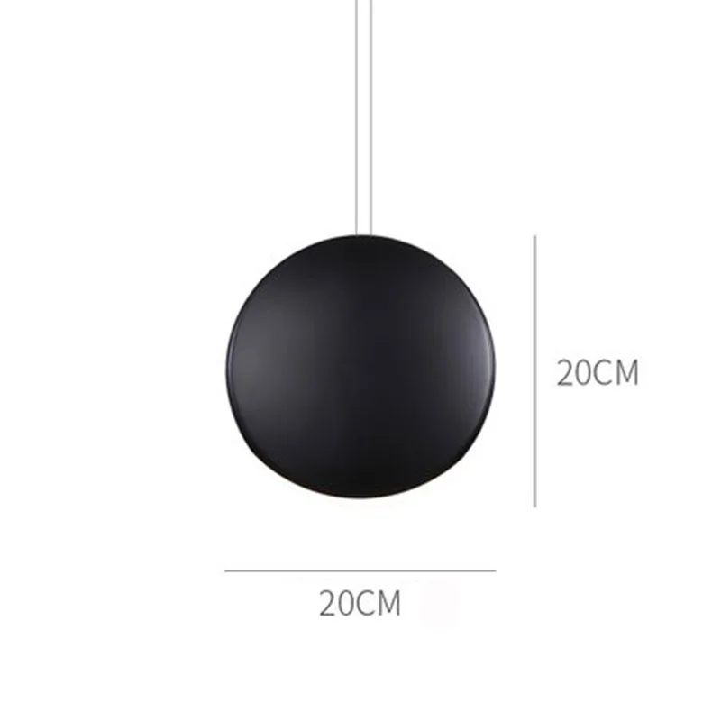 Modern LED Aluminum Round Color Pendant Lights Nordic Bar Cafe Living Room Hanging Lamp Bedroom Bedside Decoration Light Fixture - Цвет корпуса: Black A