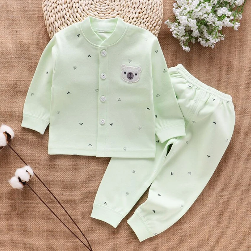 Baby Clothes Girl And Boy Clothes New Cotton Underwear Trousers Soft Breathable Moisture Absorption And Perspiration 0-2T - Цвет: Green bear 1