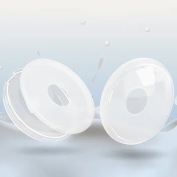 

2pcs Easy Apply Practical Nursing Pads Reusable Feeding Baby Protective Safe Silicone Portable Breast Milk Collector Soft