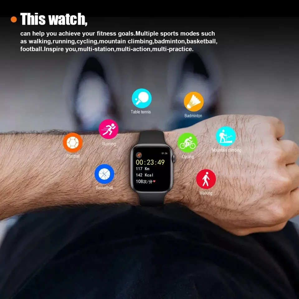 Smart Watch Bluetooth Phone Call 44MM Universal Strap Fitness IP67 Waterproof Heart Rate 1.54 Smartwatch For Men Women PK iwo 12 Smart Watch Bluetooth Phone Call 44MM Universal Strap Fitness IP67 Waterproof Heart Rate 1.54 Smartwatch For Men Women PK iwo 12