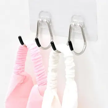 

Transparent Wall Hooks strong adhesive non-traces free punch sticky hooks Heavy Load Rack Stainless Steel Hanger for home office