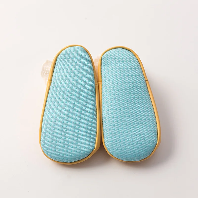 

2019 Spring And Autumn New Style Baby wa zi xie Leather Sole Anti-slip Newborns xue ayumi wa Lace-up Cotton Children Floor Socks