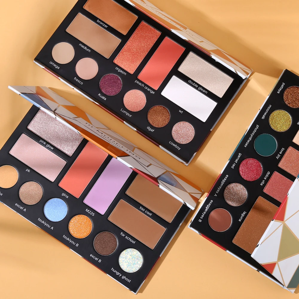 UCANBE Brand Eyeshadow Makeup Set Eye Shadow+Bronzer Contour+Blusher+Highlighter Glitter Shimmer Matte Pigment Powder Cosmetics UCANBE Brand Eyeshadow Makeup Set Eye Shadow+Bronzer Contour+Blusher+Highlighter Glitter Shimmer Matte Pigment Powder Cosmetics