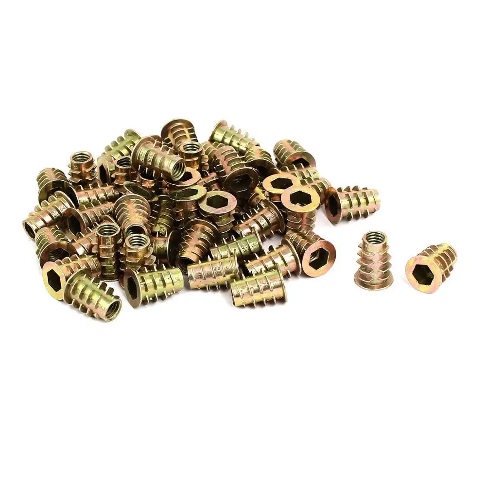 

M6x15mm screw to interface nuts Insert threaded nuts 50pcs for furniture
