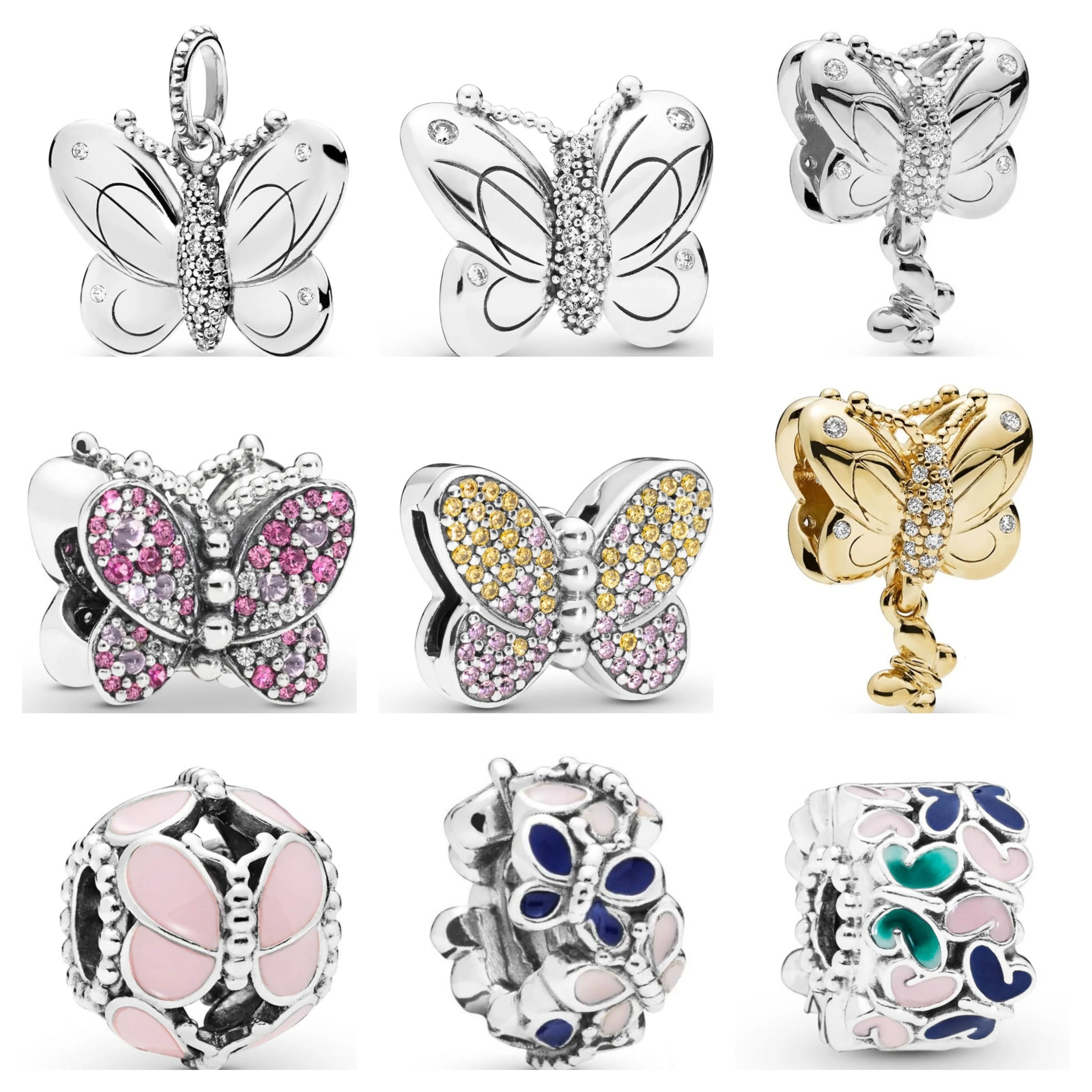 Butterfly Dream 925 Sterling Silver Zirconia Charm Bead Fit Chain Bracelet Women