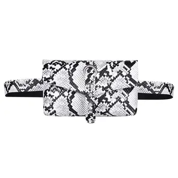 

Fashion Rivet Decor Shoulder Bag for Women Snake Print Messenger Handbags Waist Fanny Belt Packs PU Leather Crossbody Chest Bags
