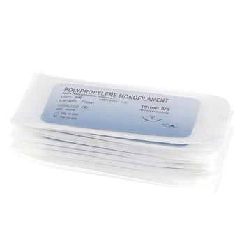 

12Pcs Polypropylene Monofilament Medical Thread Needle Surgical Suture Training thread suture practice kit