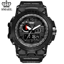 SMAEL-Pulsera de cuarzo para hombre, relojes deportivos digitales masculinos, con pantalla LED, resistentes al agua, de lujo y a la moda