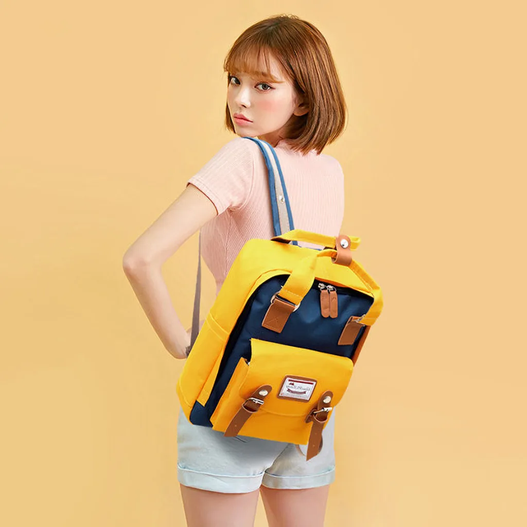Корейский стиль, нейлоновый рюкзак для женщин, Простой Модный молодежный дорожный рюкзак, школьная сумка для досуга, сумка-тоут для девочек-подростков, сумка на плечо 8