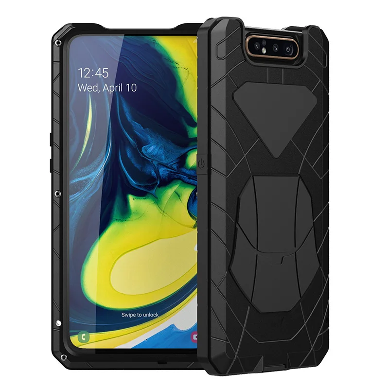 Skup Do Samsung Galaxy A80 etui na telefon twarde aluminium metalowe szkło hartowane ekran prezent Protector pokrywa Heavy Duty Pokrywa ochronna