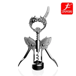 Luxury Gold and Gunmetal Plated Corkscrew Set with Foil Knife and Butterfly Bottle Opener - Free Shipping Included (Gun black)