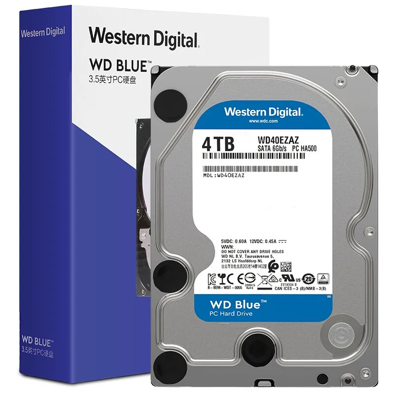 WD Blue 4TB HDD Hard Drive Disk HD SATA III 256MB Cache 5400 RPM 4 TB 3.5" 35 Harddisk for Desktop PC Computer WD40EZAZ |