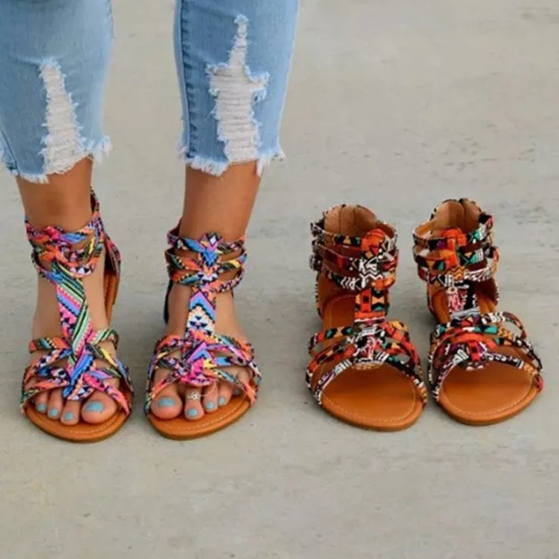 Bohemian Colorful Flat Sandals 1
