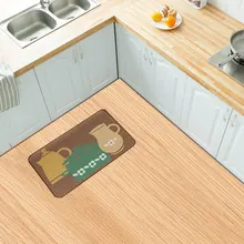 Printing Door Mat Kitchen Rectangle Floor Mats Soft Flannel Standing Mats Non Slip Rugs