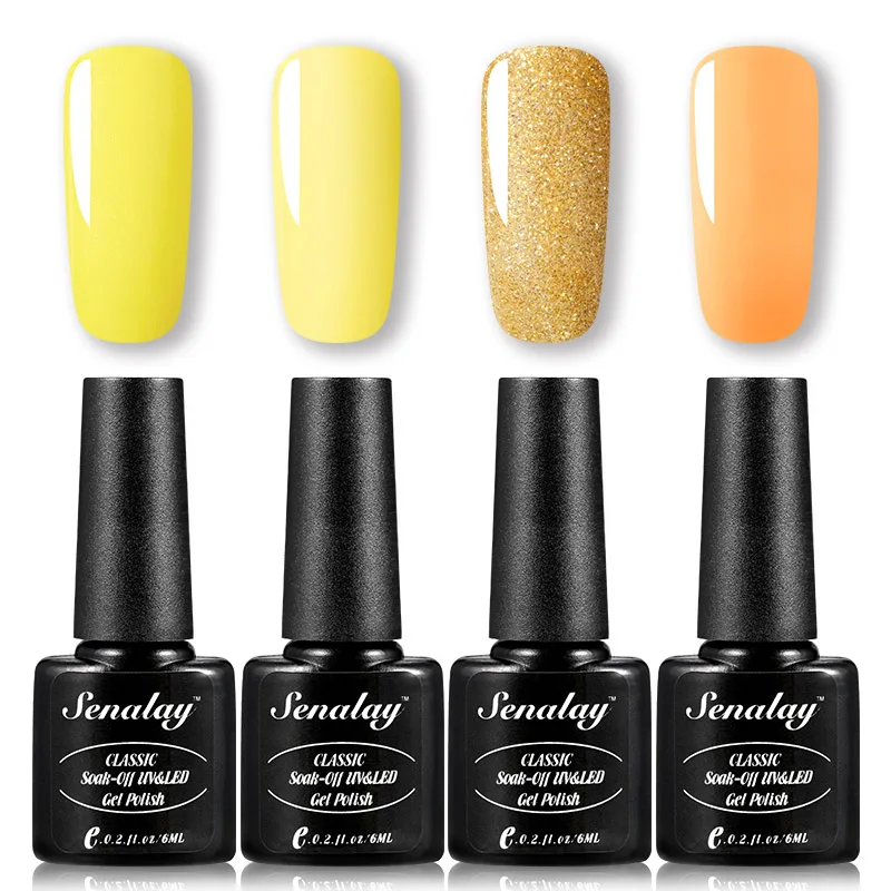 RE-4GELS-09 SENALAY Гель-лак для ногтей 4 шт./6 шт. набор полуперманентный впитывающий базовый верхний слой для маникюра гибридные Лаки полигель для нейл-арта - Цвет: RE-4GELS-09