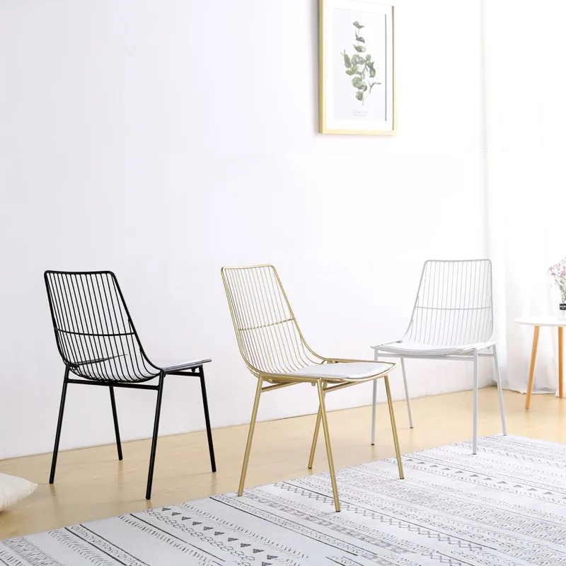 Простой барный стул модный креативный для кафе обеденный Золотая железная