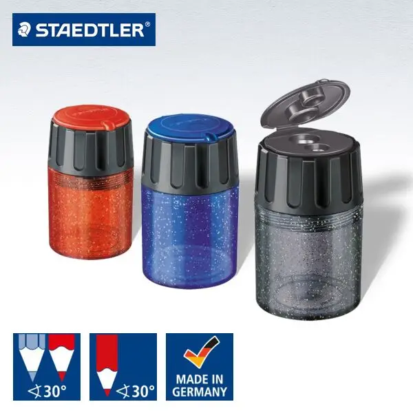 

3 Colors Staedtler 5134 Multicolor Transparent 8.2/11mm Rotating Double Hole Pencil Sharpener Office School Supplies Portable