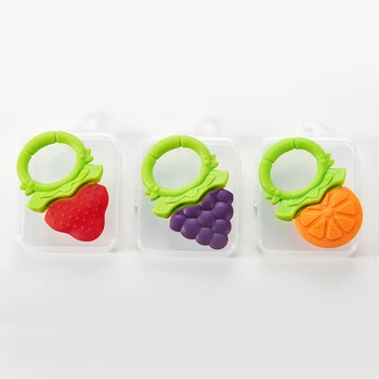 

Fruit Shape Baby Teether Baby Teething Toys Food Grade Silicone Teether Baby Dental Care Strengthening Tooth Training