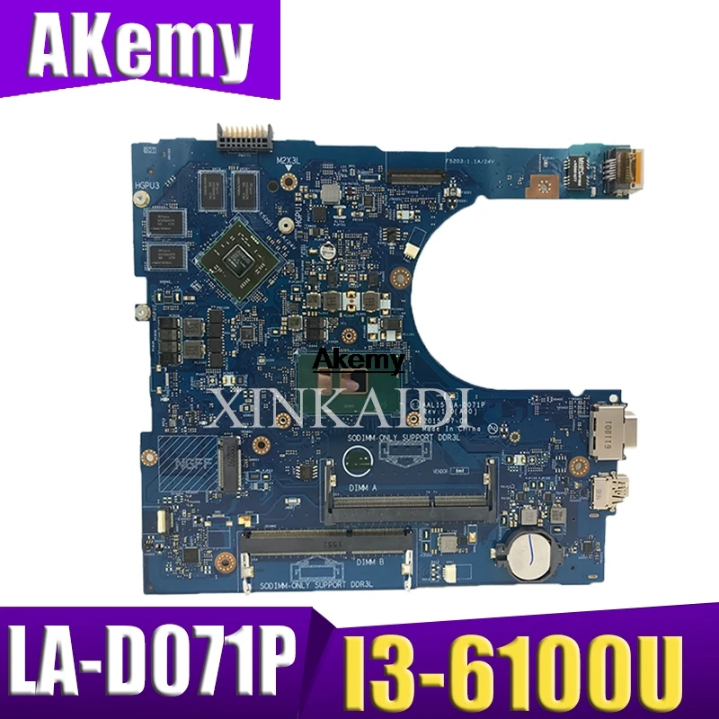 Для Dell Inspiron 15 5559 материнская плата для ноутбука AAL15 LA-D071P с i3-6100U материнская плата для процессора протестированная работа
