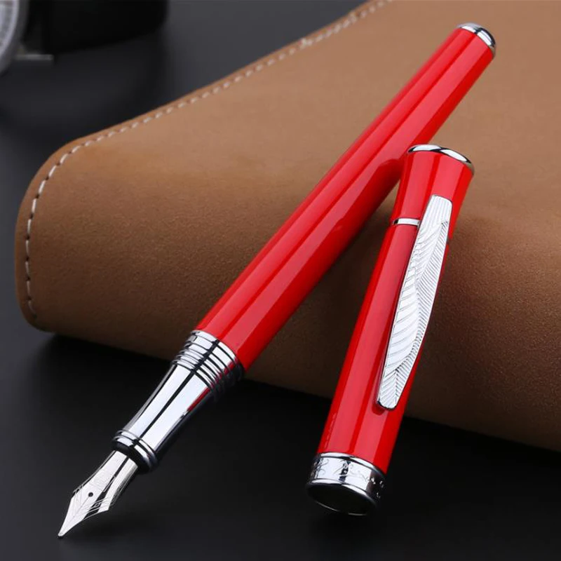 

Picasso 607 High Quality Silver Trim Fountain Pen Fine Nib Collection Gift Pen Ancient Style Leaf Pattern Clip Business Writing