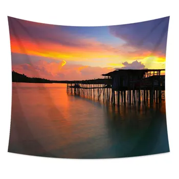 

Sunset View Scenic Tapestry Prints Tapestry Wall Art Bedspread Dorm Tapestry Home Decor Throw Rug Blanket Camping Tent Tapestry