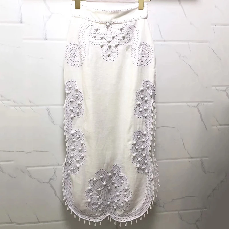 Women Long Skirt  Elegant High Waist A-line cotton Print Skirt For Ladies 2019 Fashion New Women Skirt