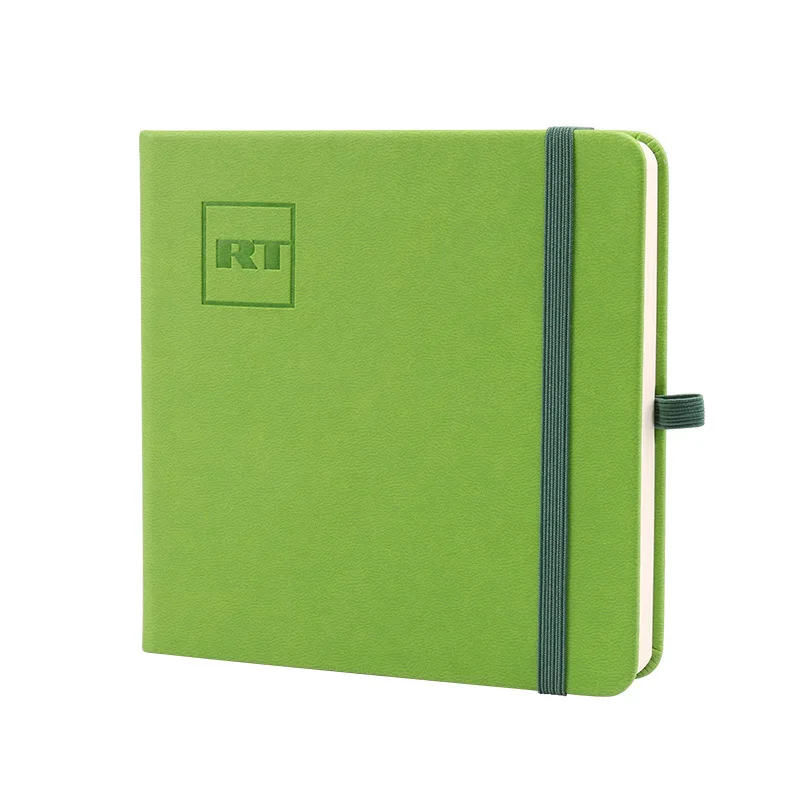 

Sketchbook For Art School Notebook blank page 240 pages small size(13.1 * 13.1 cm ) Green PU leather cover with bandage