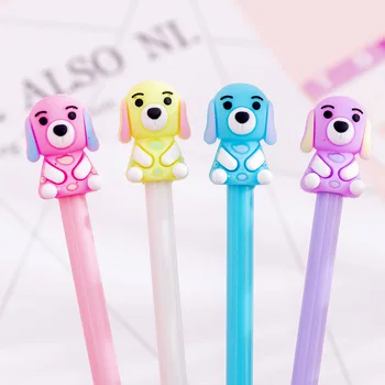 

Creative Cartoon Dog Pens 0.38mm Cute Kawai Gel Pens For Children Writing Novelty Gift Korean Stationery Office School Supplies
