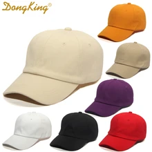 DongKing Классическая Кепка для папы, неструктурная бейсболка, s хлопок, 6 панелей, шляпа для мужчин и женщин, унисекс, простые шапки, мягкие регулируемые Твердые крышки