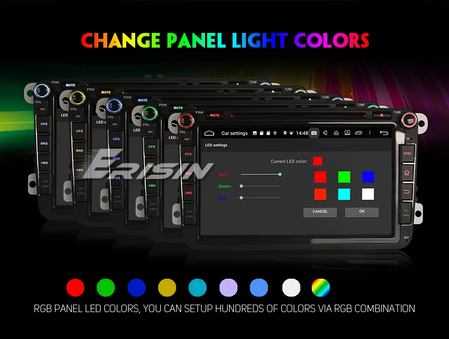 Top Erisin ES7715V 7 inch Android 9.0 Octa Core 4GB RAM Car DVD Radio BT for Passat Golf Tiguan Eos Seat Skoda 8