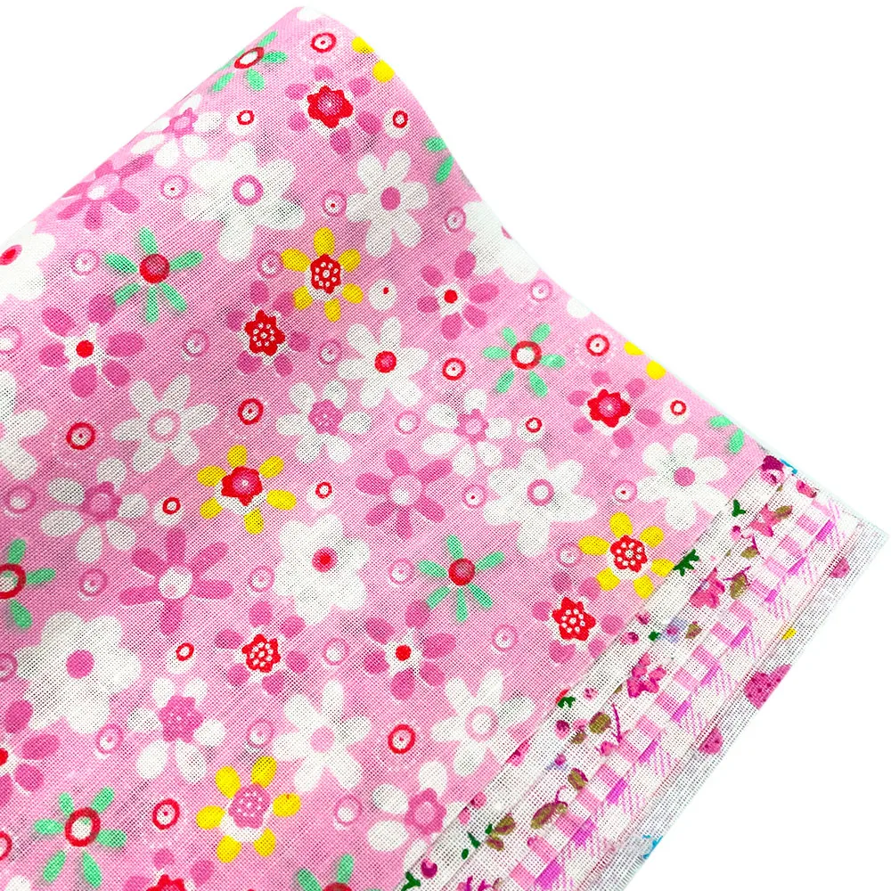 7Pcs 100% Cotton Fabric Assorted Pre-Cut Floral Cloth Sewing Patchwork Bundle DIY Decor Needlework DIY Handmade Material 25*25cm