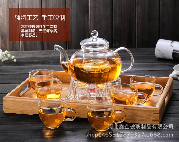 Для Heatable толстый термостойкий стеклянный цветочный горшок прозрачный чайный набор кунг-фу "чайный горшок набор