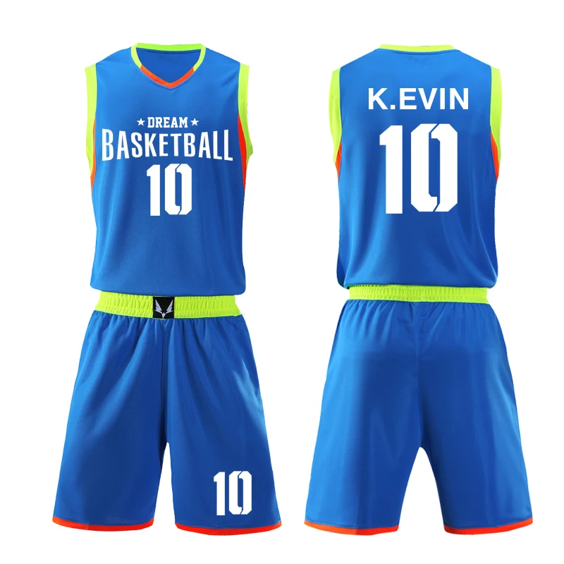 Мужские трикотажные баскетбольные костюмы для колледжа и баскетбола, дышащие спортивные футболки и шорты