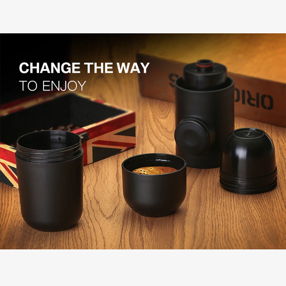 Mini Portable Machine Manual Coffee Maker Handheld Pressure Machine Pressing Cup For Home Travel 70ml 19.6x5.8x5.5cm
