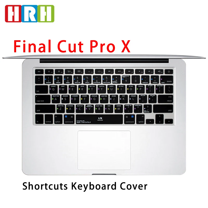 

HRH Final Cut Pro X Function Hot Key Translucent Keyboard Cover TPU Skin Protector for Mac Air 13"15"Pro Retina English Version