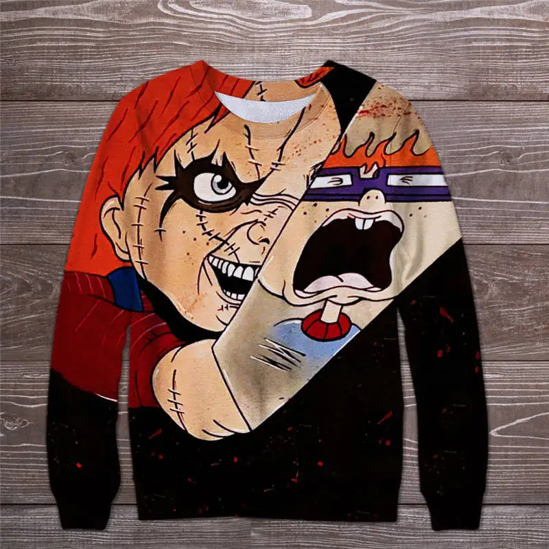 Толстовка с капюшоном 3D принтом в виде фильма Чаки модные пуловеры Мужская