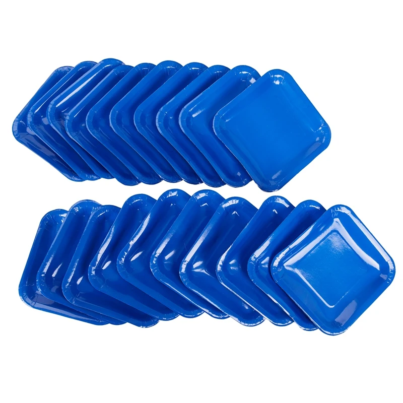 

20x 9 inch Square Paper Plates 23cm Plain Solid Colours Birthday BBQ Party Tableware(Dark Blue)