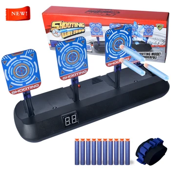 

Kids Children Auto-Reset Electronic Shooting Scoring Target Toy + 10pcs EVA Darts + Wrist Strap for Shooting Games