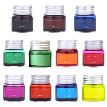 

Colorful Pigment Non Carbon Smooth Writing Fountain Pen Ink Refill School Office 24BB