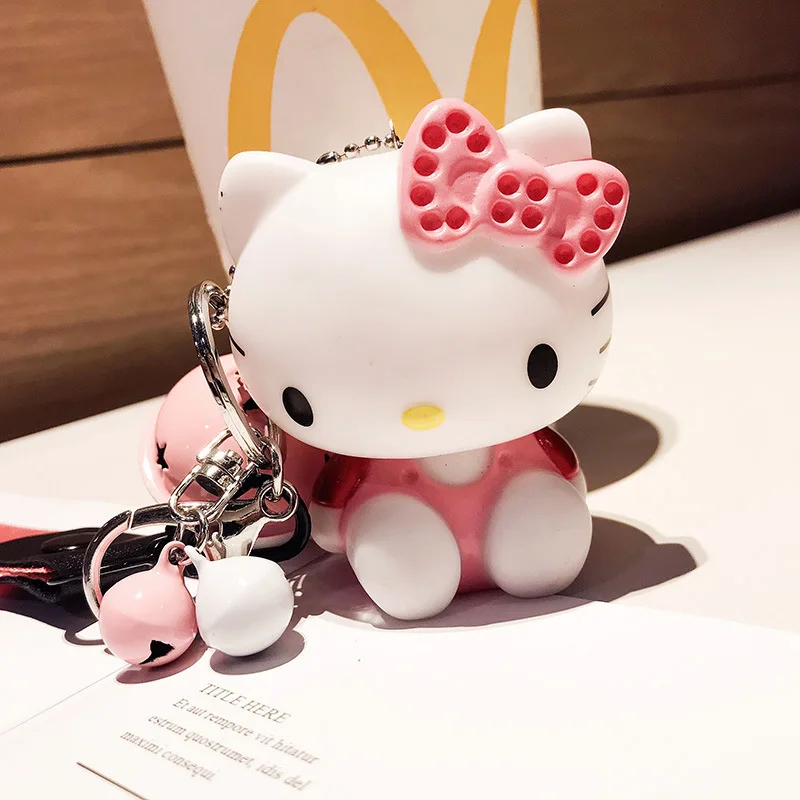 Милый мультяшный брелок hello kitty, брелок для девочек, милый брелок для девушек, подвесные аксессуары для сумок, подвеска для автомобиля, брелок для ключей