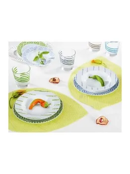 

Service Plates + Salad Bowl Mod. Sofa green color