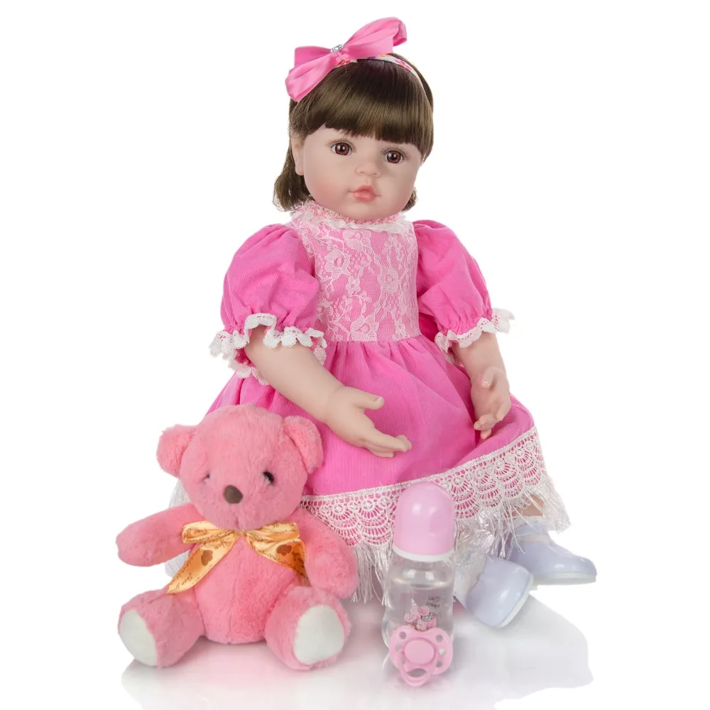24inch 60cm reborn toddler girl doll silicone vinyl reborn baby fashion doll toys gift for children